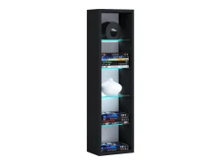 Prateleira VCM Wood CD DVD | Estante | Armazenamento | Dimensões A. 77 x L. 21 x P. 14 cm | Stand Shelf - Rasato L (Preto)