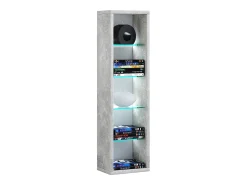 Prateleira VCM Wood CD DVD | Estante | Armazenamento | Dimensões A. 77 x L. 21 x P. 14 cm | Prateleira de Suporte - Rasato L (Óptica de Concreto)