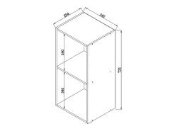 Prateleira VCM Wood CD DVD | Armazenamento | Dimensões A. 72 x L. 34 x P. 30 cm | Prateleira de Decoração | Estante Mendas 2 Compartimentos (Preto)