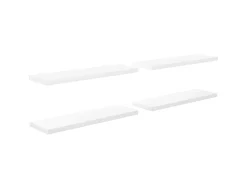 Prateleiras de parede suspensas 4 pcs 120x23,5x3,8cm MDF branco PT197988