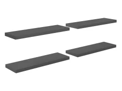 Prateleiras de parede suspensas 4 pcs 80x23,5x3,8cm MDF cinza PT995640
