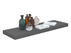 Prateleiras de parede suspensas 4 pcs 80x23,5x3,8cm MDF cinza PT995640