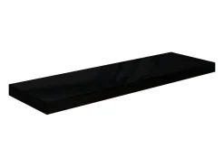Prateleiras de parede suspensas 4 pcs 80x23,5x3,8cm MDF preto PT848394