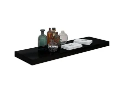 Prateleiras de parede suspensas 4 pcs 80x23,5x3,8cm MDF preto PT848394