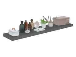 Prateleiras de parede suspensas 4 pcs 120x23,5x3,8cm MDF cinza PT207426
