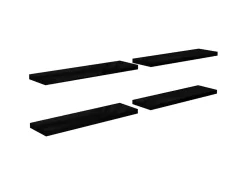 Prateleiras de parede suspensas 4 pcs 90x23,5x3,8cm MDF preto PT761059