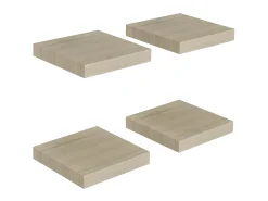Prateleiras de parede suspensas 4pcs 23x23,5x3,8cm MDF carvalho PT248025