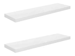 Prateleiras de parede suspensas 2 pcs 90x23,5x3,8cm MDF branco PT721579