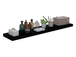 Prateleiras de parede suspensas 4 pcs 120x23,5x3,8cm MDF preto PT956720