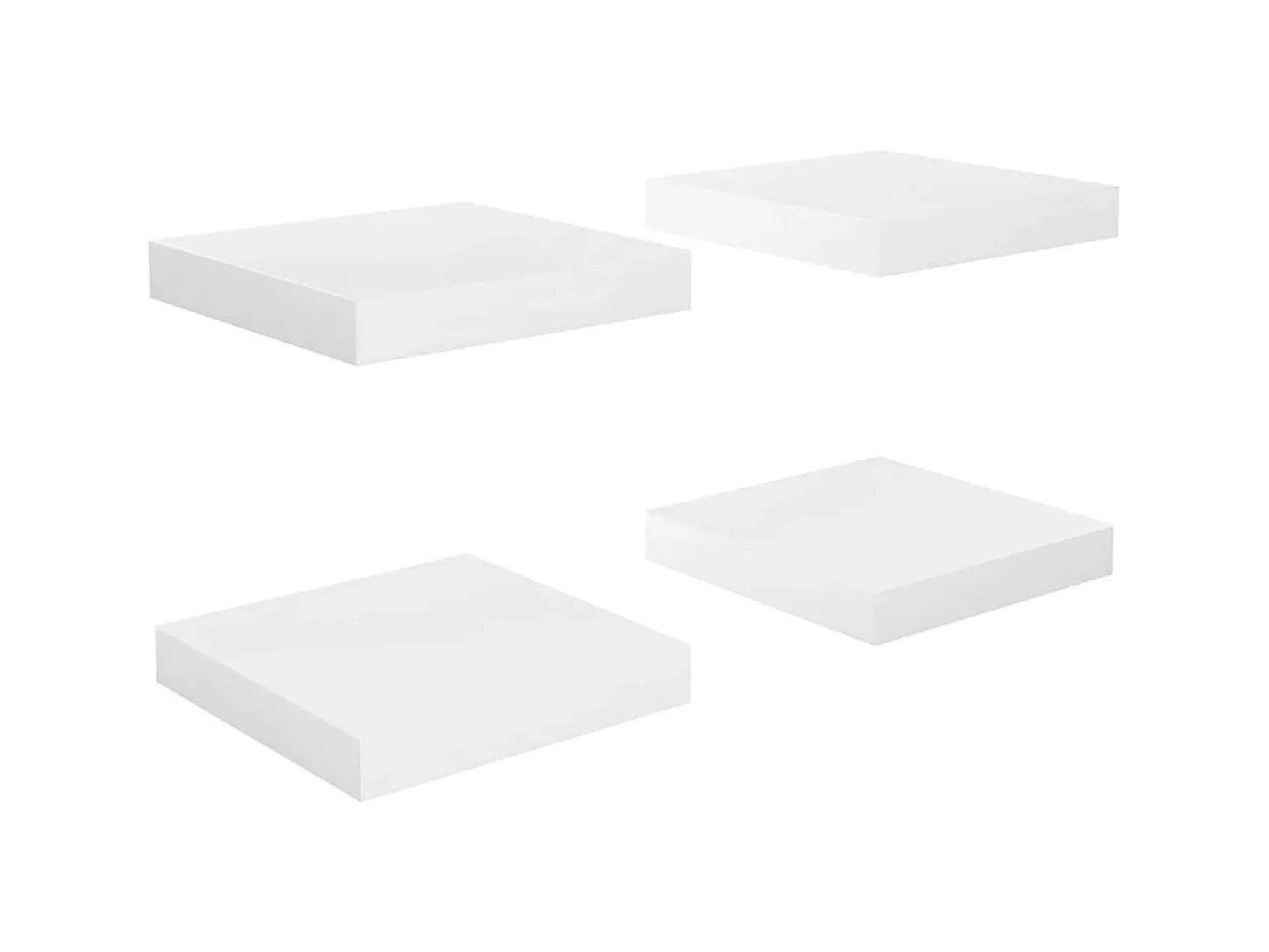 Prateleiras de parede suspensas 4 pcs 23x23,5x3,8cm MDF branco PT507512