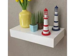 Prateleiras de parede suspensas com gavetas 2 pcs branco 48 cm PT418576