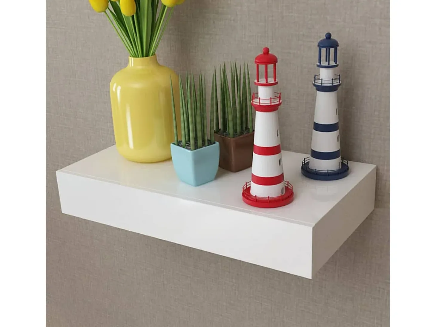 Prateleiras de parede suspensas com gavetas 2 pcs branco 48 cm PT418576