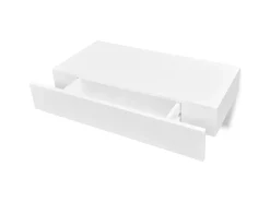 Prateleiras de parede suspensas com gavetas 2 pcs branco 48 cm PT418576