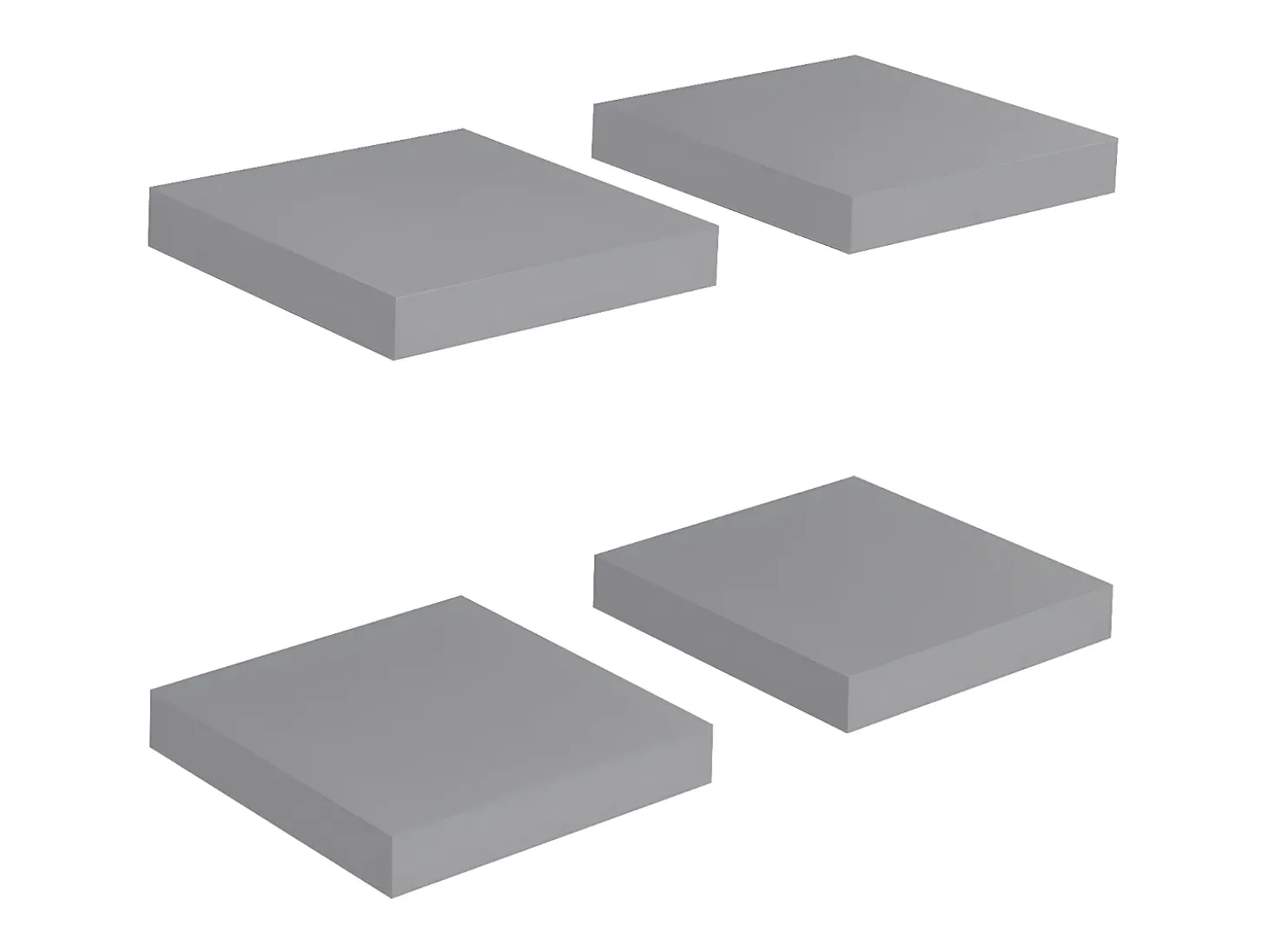 Prateleiras de parede suspensas 4 pcs 23x23,5x3,8cm MDF cinza PT832204