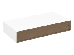 Prateleiras de parede suspensas com gavetas 2 pcs branco 48 cm