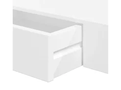 Prateleiras de parede suspensas com gavetas 2 pcs branco 48 cm