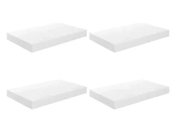 Prateleiras de parede suspensas 4 pcs 40x23x3,8cm MDF branco