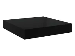 Prateleiras de parede suspensas 4 pcs 23x23,5x3,8cm MDF preto