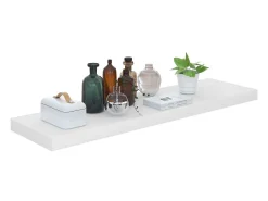 Prateleiras de parede suspensas 4 pcs 90x23,5x3,8cm MDF branco PT765345