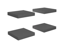 Prateleiras de parede suspensas 4 pcs 23x23,5x3,8cm MDF cinza PT529708