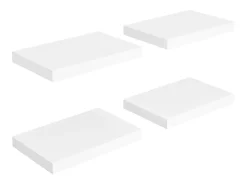 Prateleiras de parede suspensas 4 pcs 40x23x3,8cm MDF branco PT633906