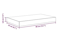 Prateleiras de parede suspensas 4 pcs 40x23x3,8cm MDF cinza