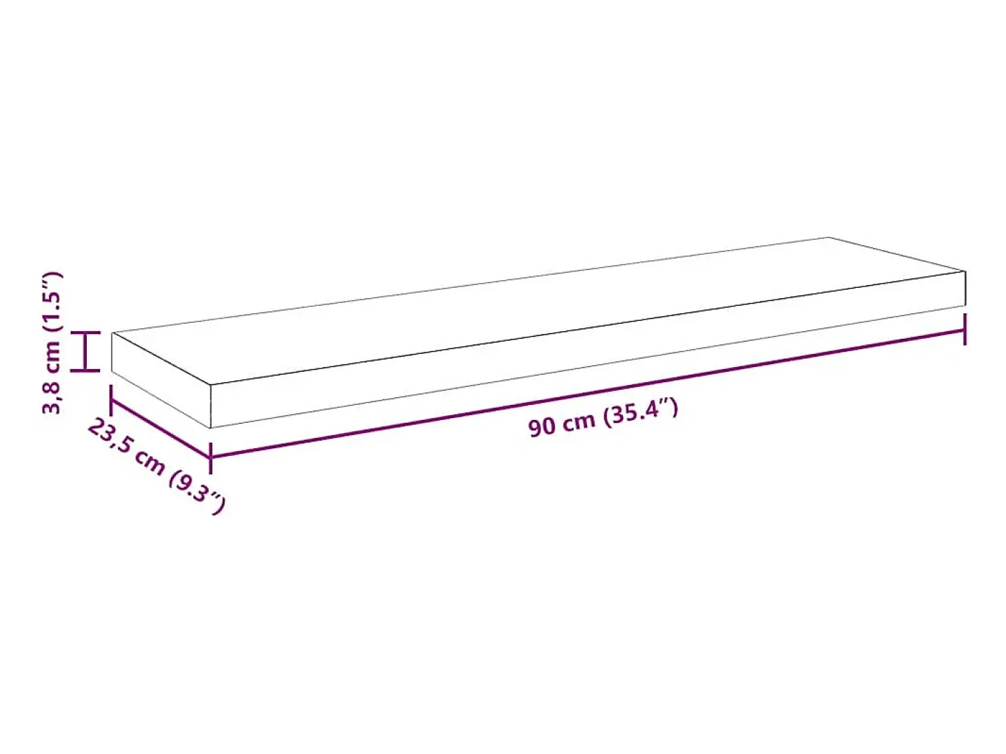 Prateleiras de parede suspensas 4 pcs 90x23,5x3,8cm MDF preto