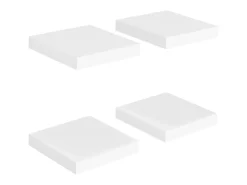 Prateleiras de parede suspensas 4 pcs 23x23,5x3,8cm MDF branco PT455758