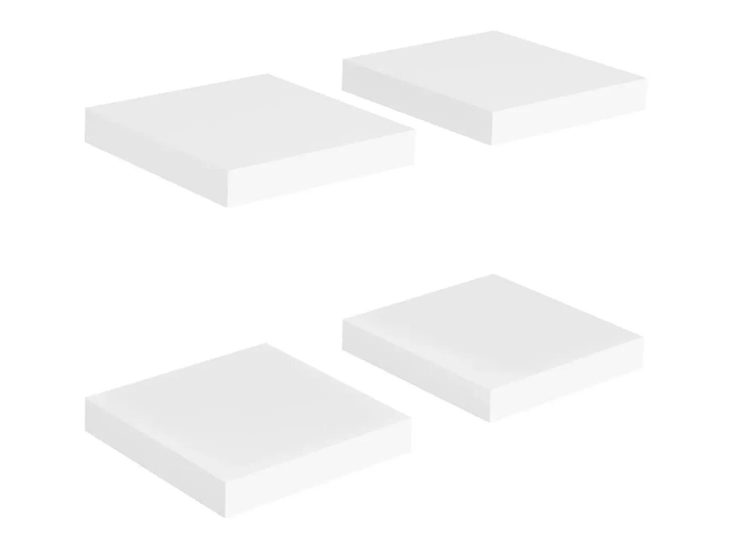 Prateleiras de parede suspensas 4 pcs 23x23,5x3,8cm MDF branco PT455758