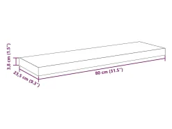 Prateleiras de parede suspensas 4 pcs 80x23,5x3,8cm MDF cinza
