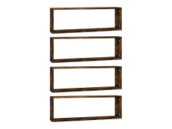 Prateleiras em cubo 4 pcs derivados de madeira carvalho fumado PT185036