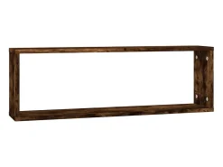 Prateleiras em cubo 4 pcs derivados de madeira carvalho fumado PT185036