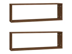 Prateleiras em cubo 2pcs derivados de madeira carvalho castanho PT945671