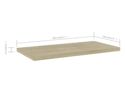 Prateleiras estante 4pcs 40x20x1,5cm contraplacado cor carvalho