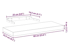 Prateleiras flutuantes 4 pcs 60x23,5x4 cm derivados de madeira