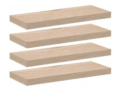 Prateleiras flutuantes 4 pcs 60x23,5x4 cm derivados de madeira