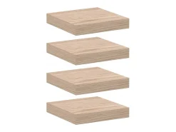 Prateleiras flutuantes 4 pcs 23x23,5x4 cm derivados de madeira