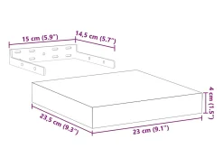 Prateleiras flutuantes 4 pcs 23x23,5x4 cm derivados de madeira