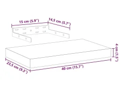 Prateleiras flutuantes 2 pcs 40x23,5x4 cm derivados de madeira