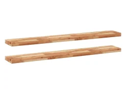 Prateleiras flutuantes 2 pcs acácia maciça c/ acabamento a óleo PT750313