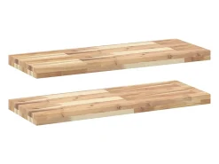 Prateleiras flutuantes 2pcs 80x30x4cm acácia maciça não tratada PT635621