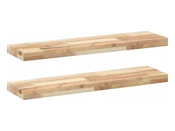 Prateleiras flutuantes 2pcs 80x20x4cm acácia maciça não tratada PT787323