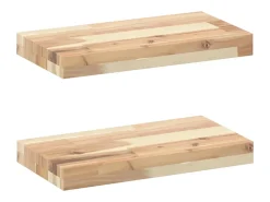 Prateleiras flutuantes 2pcs 40x20x4cm acácia maciça não tratada PT385670