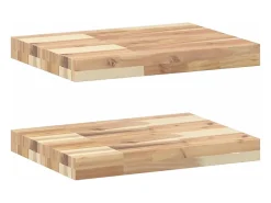 Prateleiras flutuantes 2pcs 60x30x4cm acácia maciça não tratada PT384275