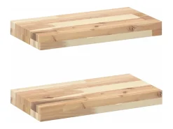 Prateleiras flutuantes 2pcs 60x20x4cm acácia maciça não tratada PT451746