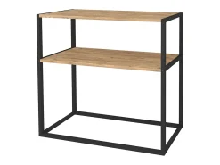 Prateleiras para móveis de corredor de entrada Rus, preto e carvalho Safir, 90x90x34 cm