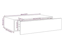 Prateleiras parede + gavetas 2pcs MDF 40x23,5x10cm carv./branco
