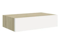 Prateleiras parede + gavetas 2pcs MDF 40x23,5x10cm carv./branco PT731970