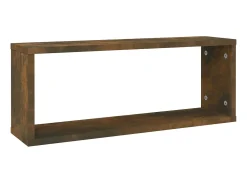 Prateleiras parede 4 pcs madeira processada 60x15x23 cm fumado PT176267