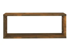 Prateleiras parede 4 pcs madeira processada 60x15x23 cm fumado PT176267